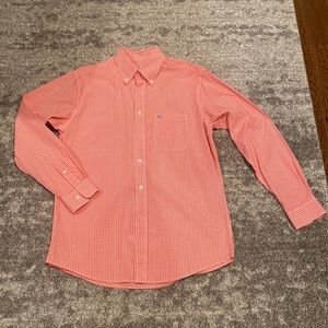 Coast Men’s Sport Shirt Gingham light orange Size Medium